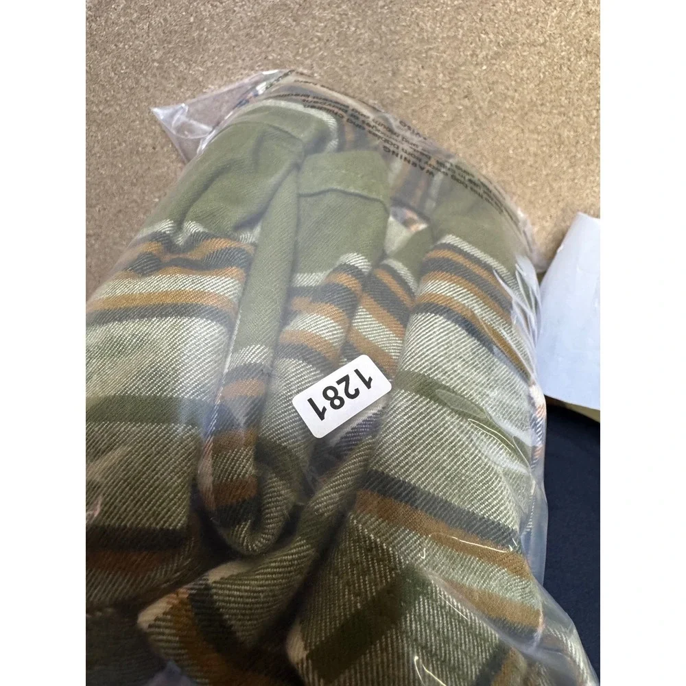 Carhartt Men Loose Fit‎ Plaid Flannel Long Sleeve Button Up Shirt Large NWT $89